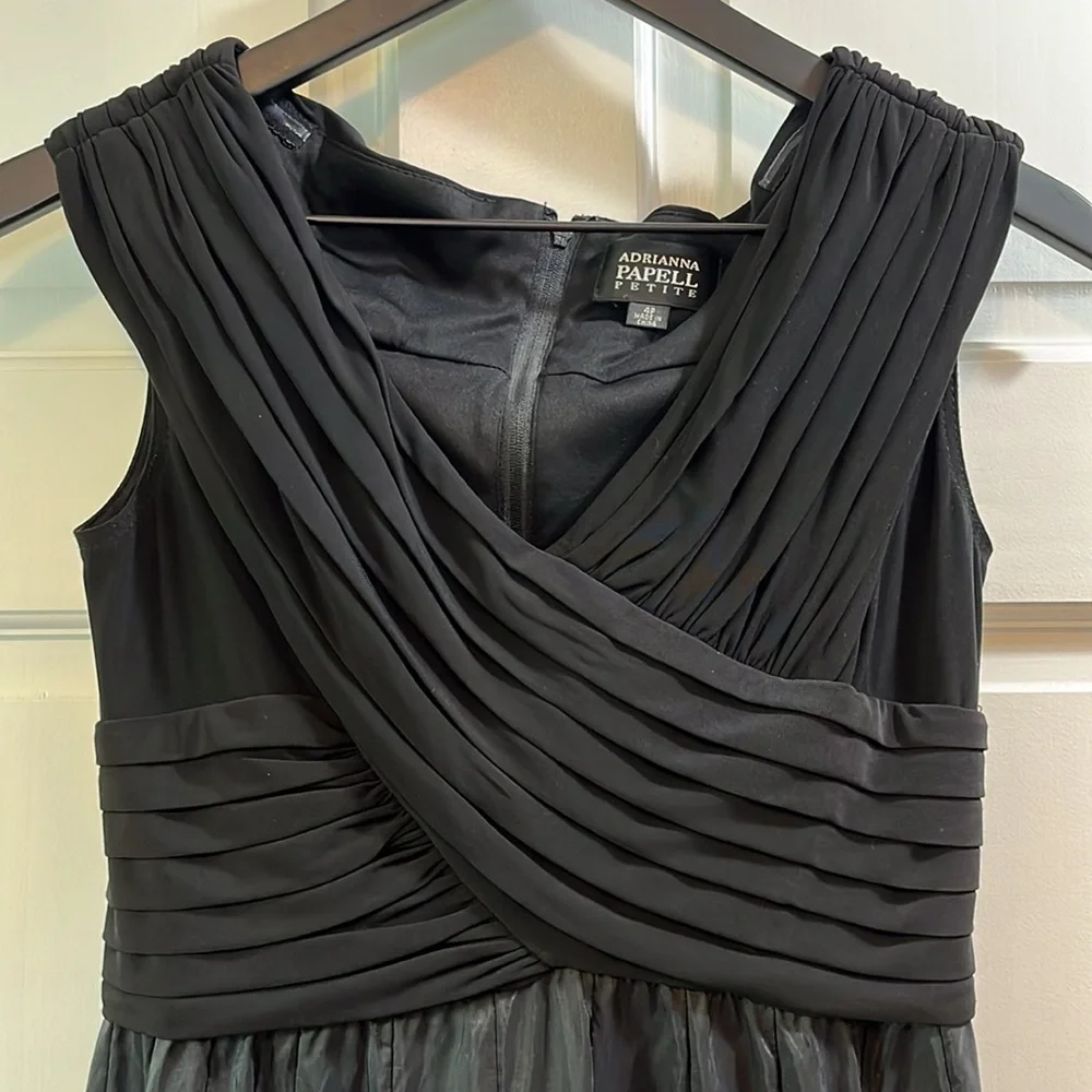 Adrianna Papell Fit and Flare Swirl Rosette Mini Dress - Size 4P
